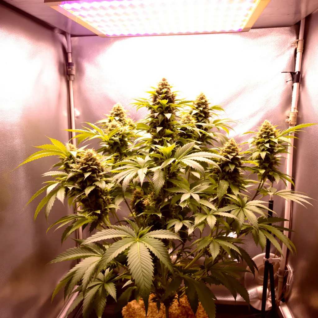 Planta de cannabis Purple Monkey Balls en fase de floración — 90-130 cm feminizada
