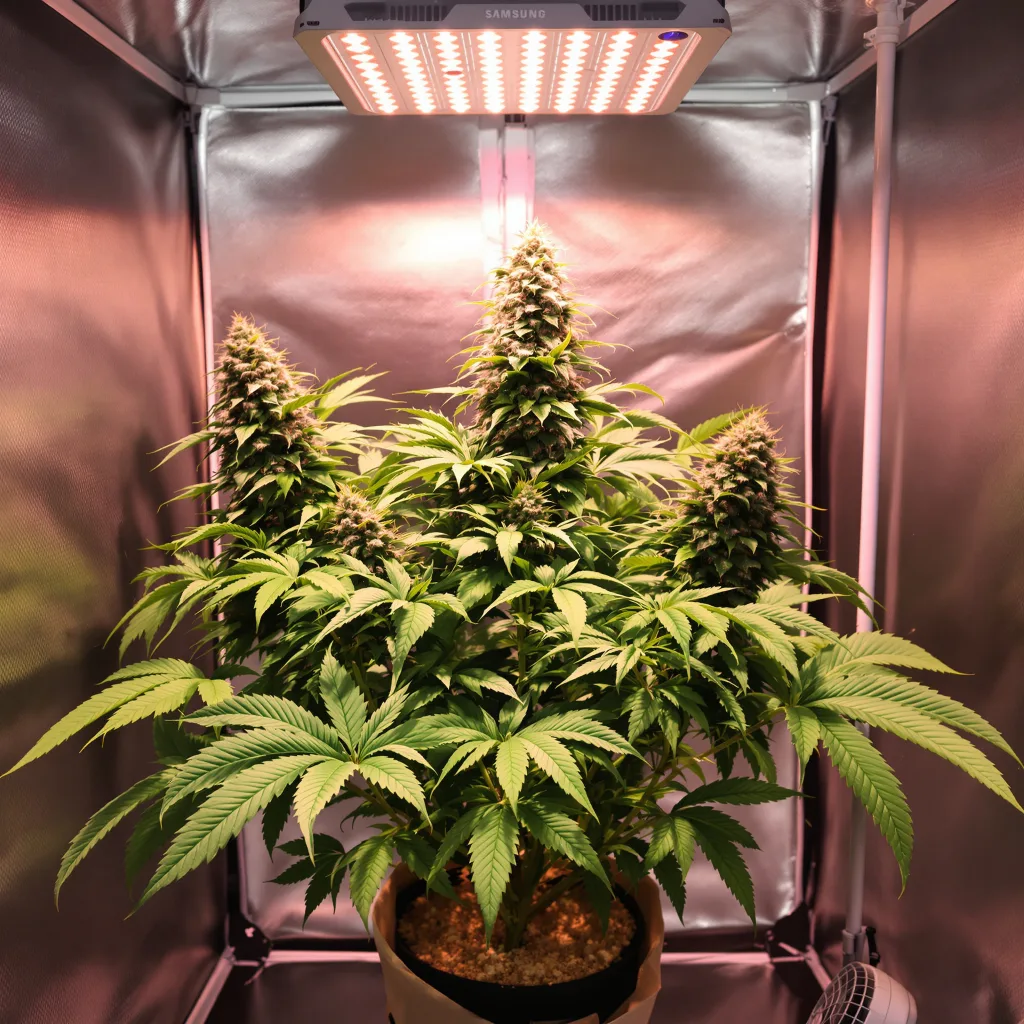 Planta de cannabis Purple Mr. Nice en fase de floración — 90-130 cm feminizada