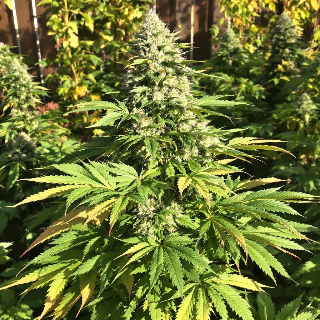 Purple Mr. Nice 74% indica / 26% sativa — flor con tricomas visibles