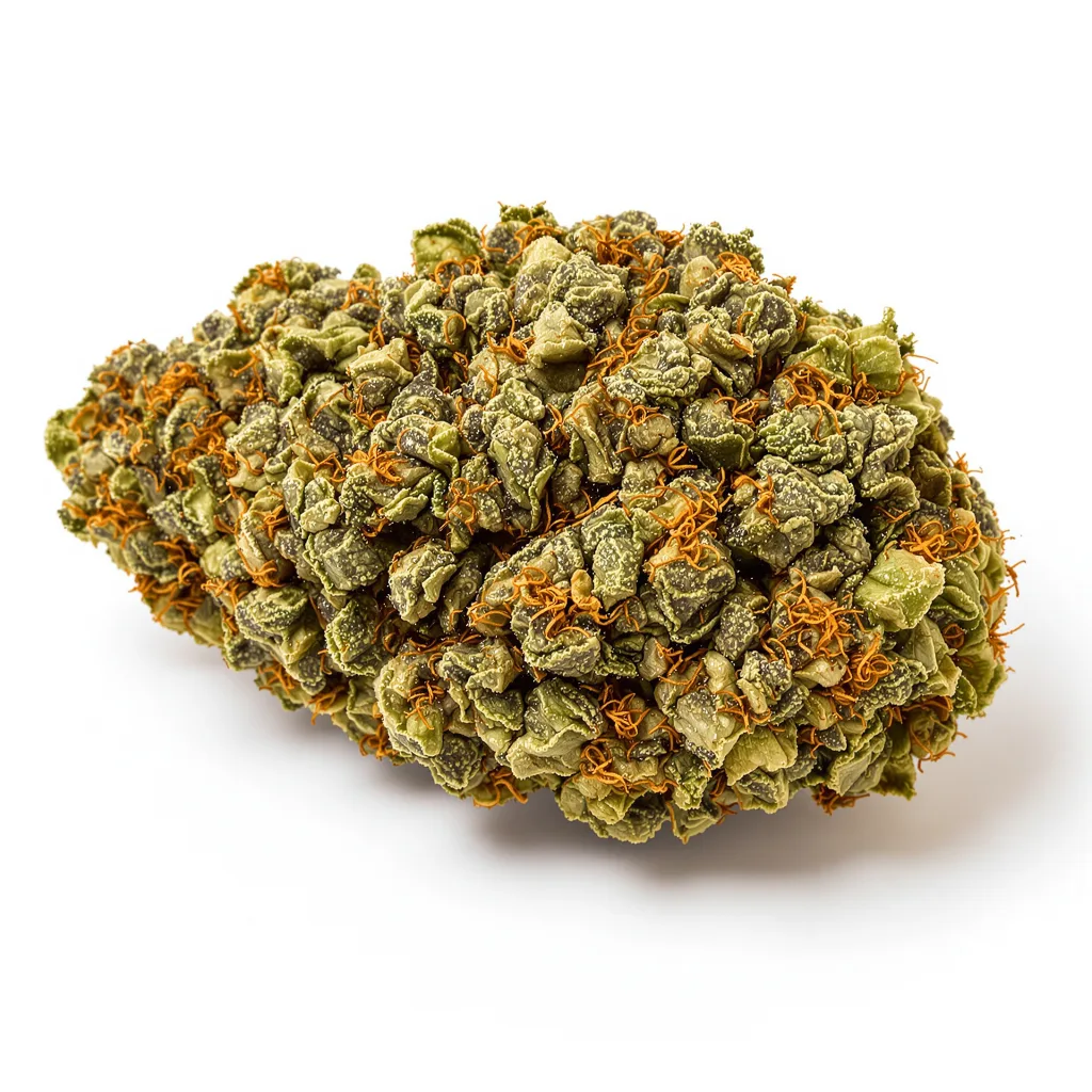 Purple Mr. Nice 74% indica / 26% sativa — flor con tricomas visibles