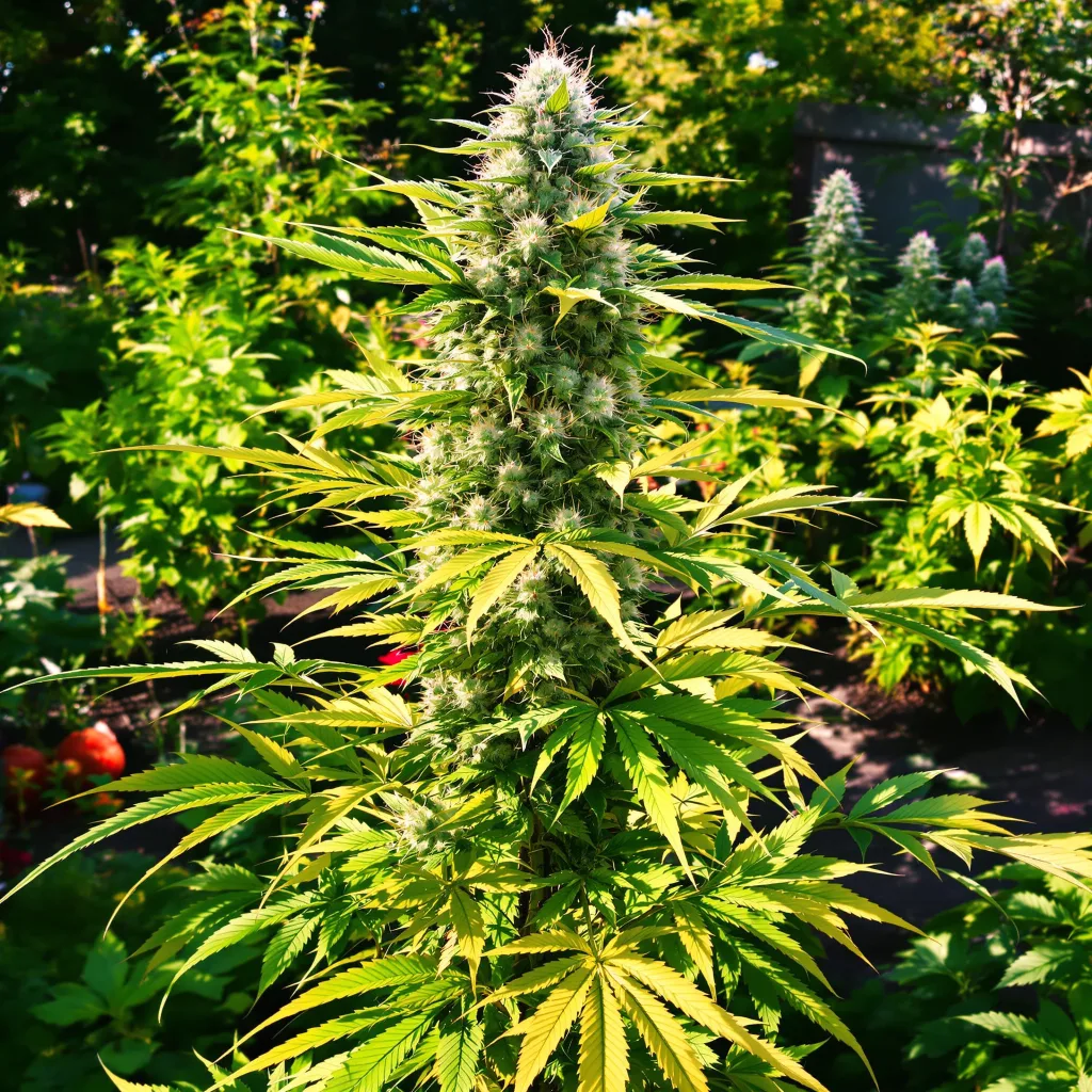 Purple Nepal Candy 39% indica / 61% sativa — flor con tricomas visibles