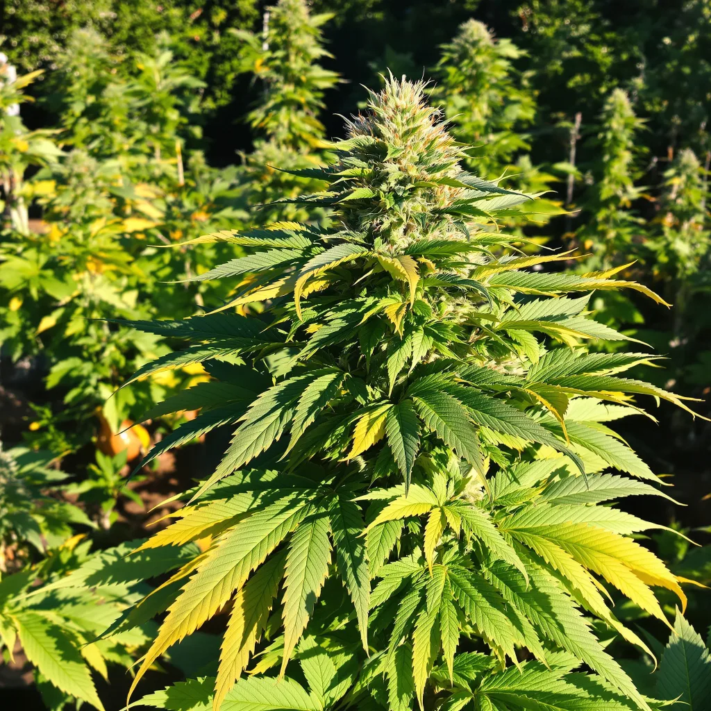 Purple Nepal 68% indica / 32% sativa — flor con tricomas visibles