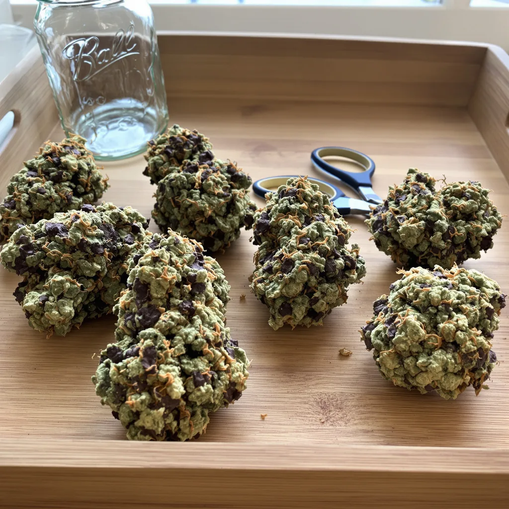 Purple OG 71% indica / 29% sativa — flor con tricomas visibles