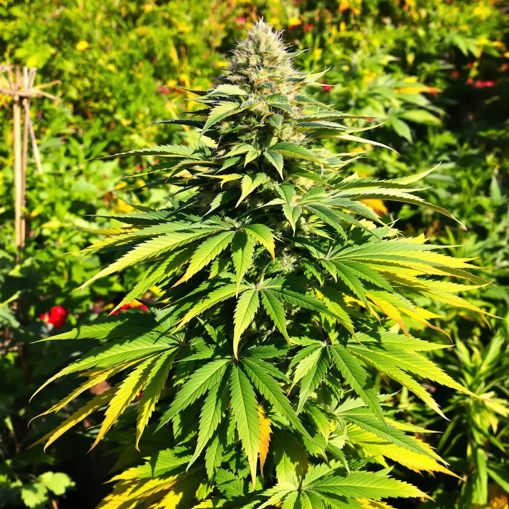 Purple OG Kush 75% indica / 25% sativa — flor con tricomas visibles