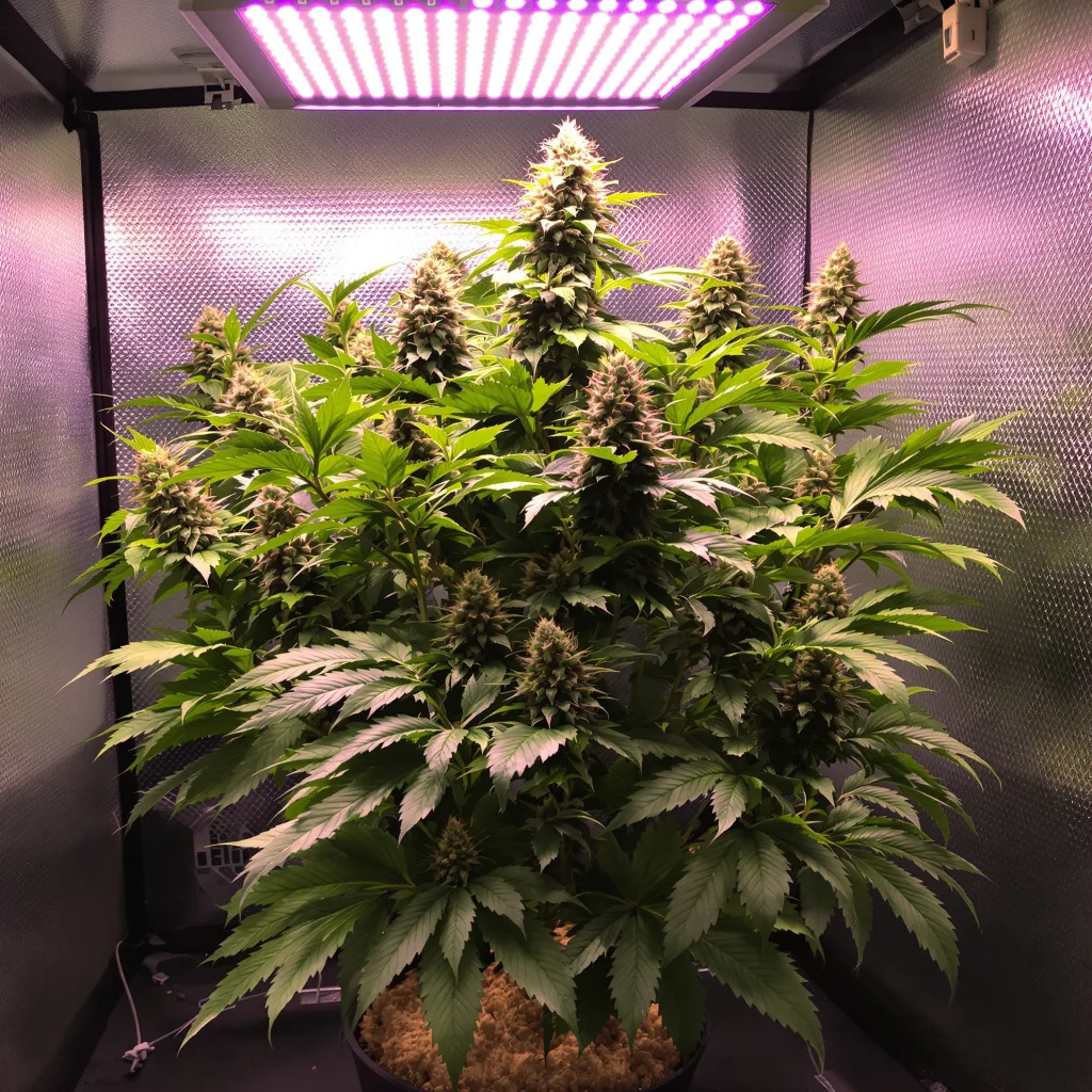Planta de cannabis Purple Panty Dropper en fase de floración — 90-130 cm feminizada