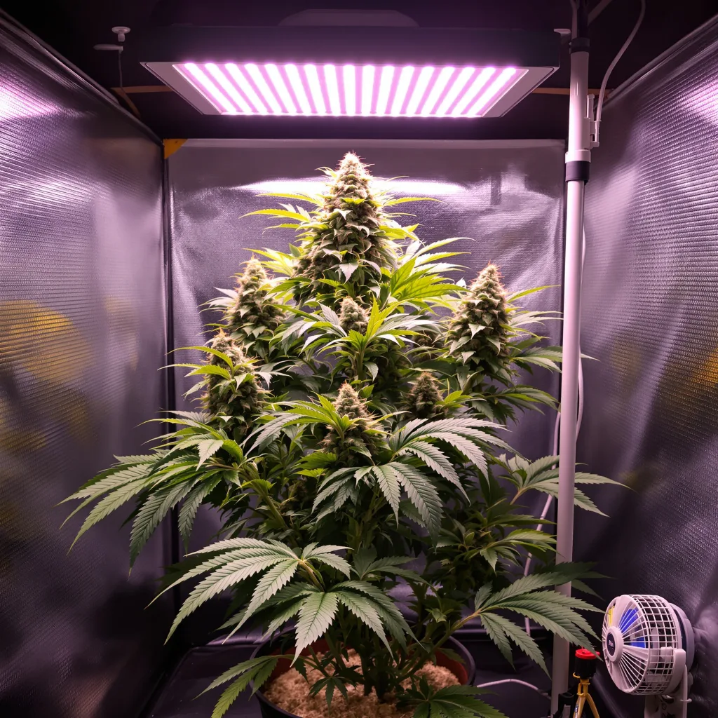 Planta de cannabis Purple Passion en fase de floración — 60-100 cm autofloración