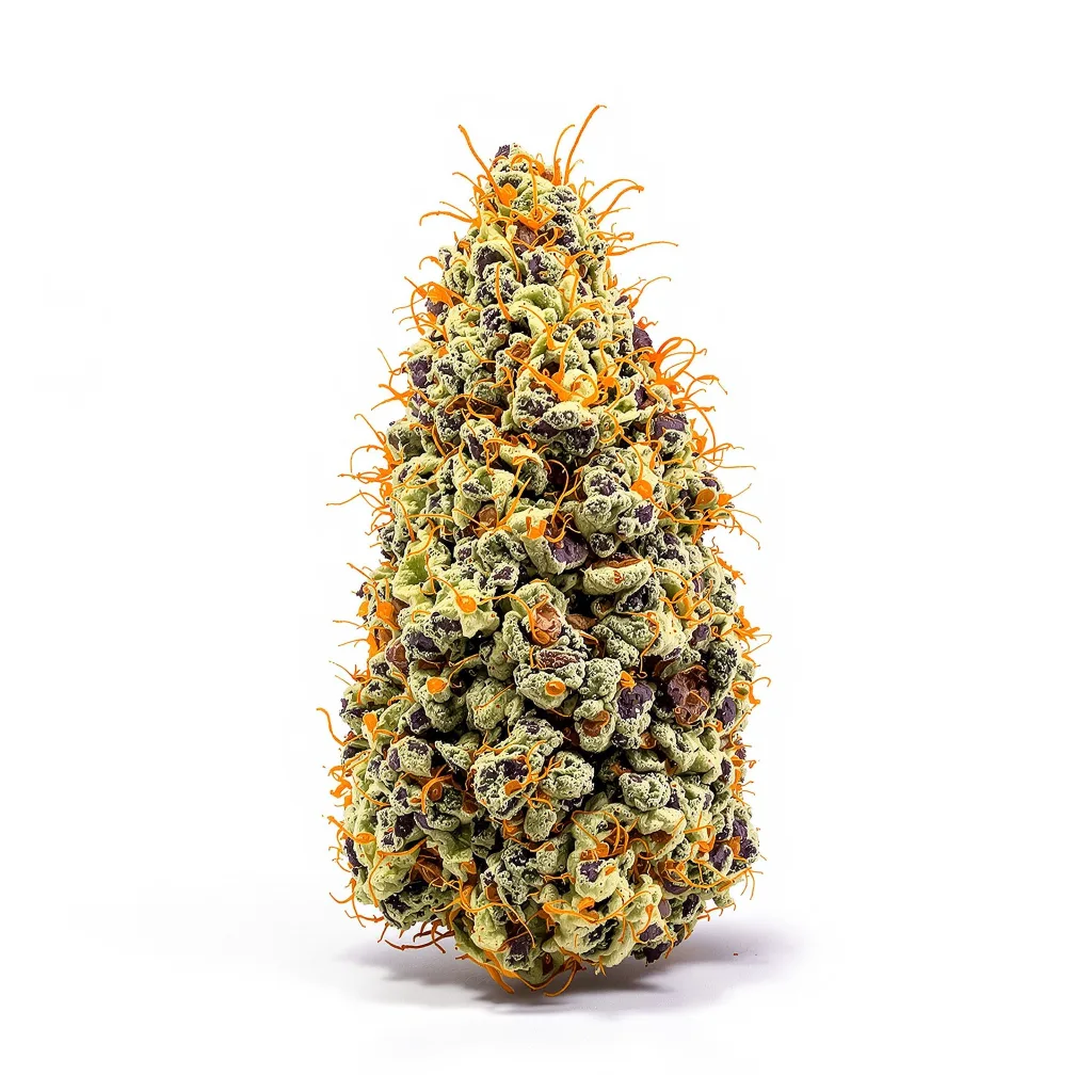 Purple Passion 89% indica / 11% sativa — flor con tricomas visibles