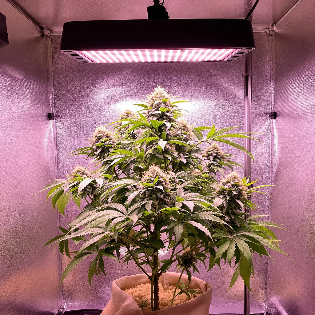 Planta de cannabis Purple Punch en fase de floración — 60-100 cm autofloración