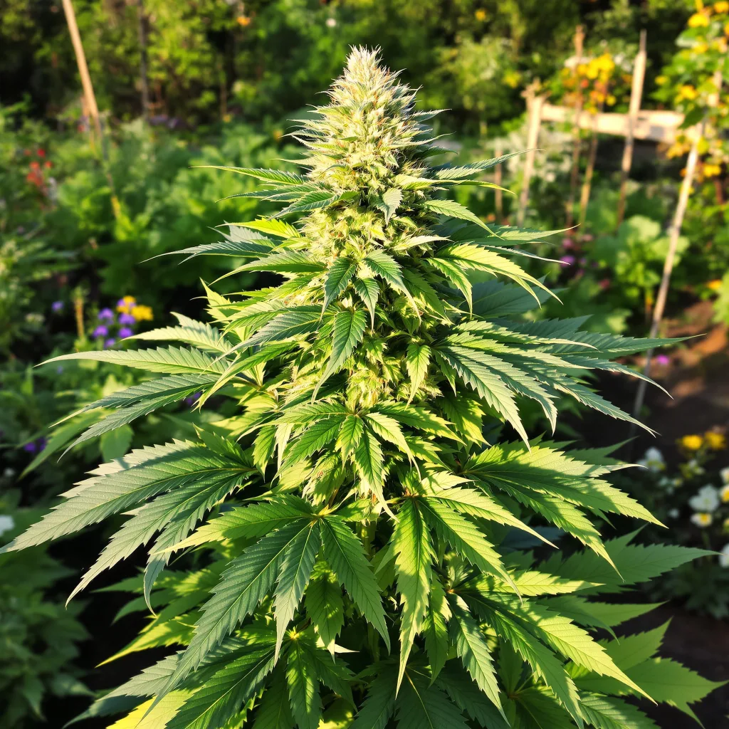 Purple Punch 70% indica / 30% sativa — flor con tricomas visibles