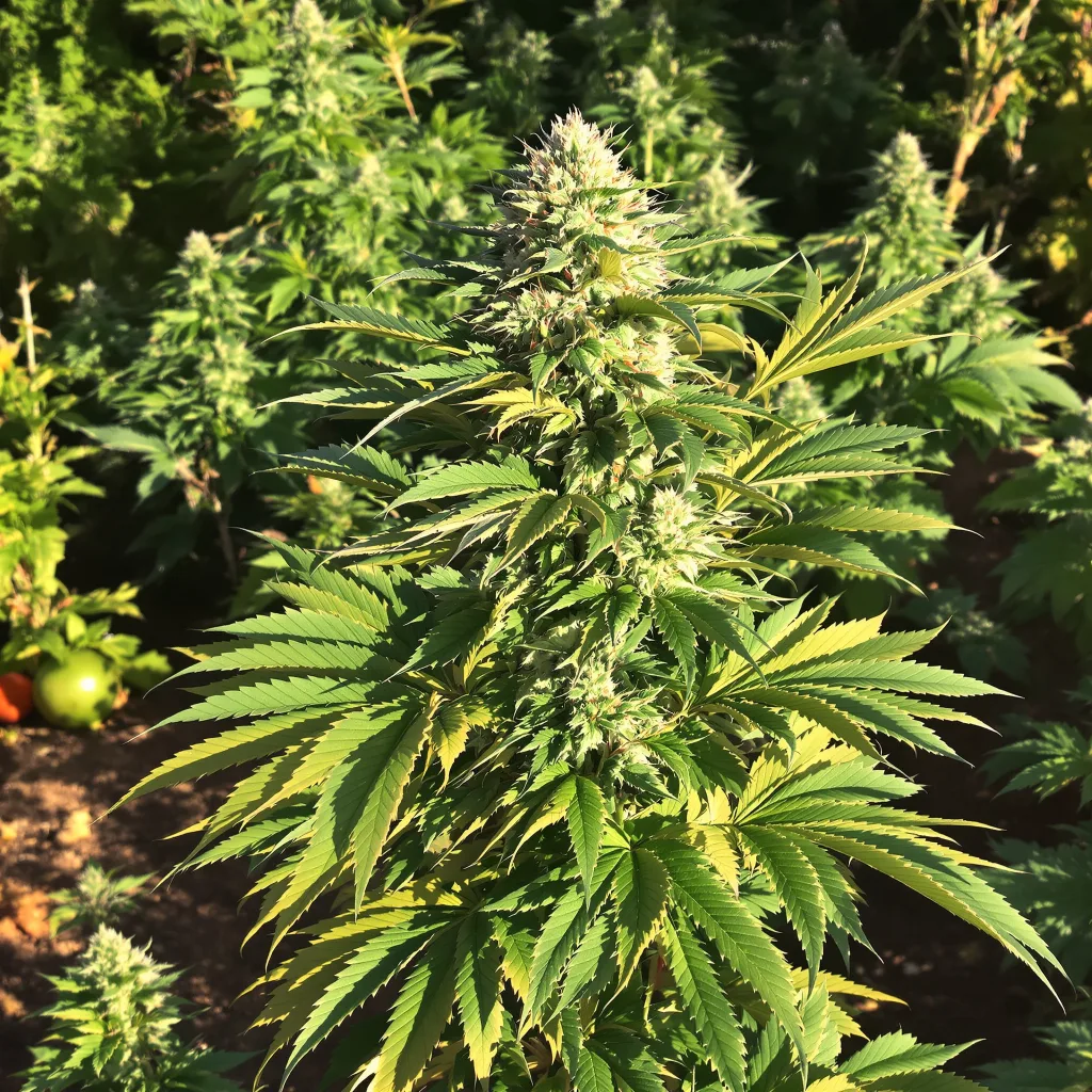 Purple Sage 86% indica / 14% sativa — flor con tricomas visibles