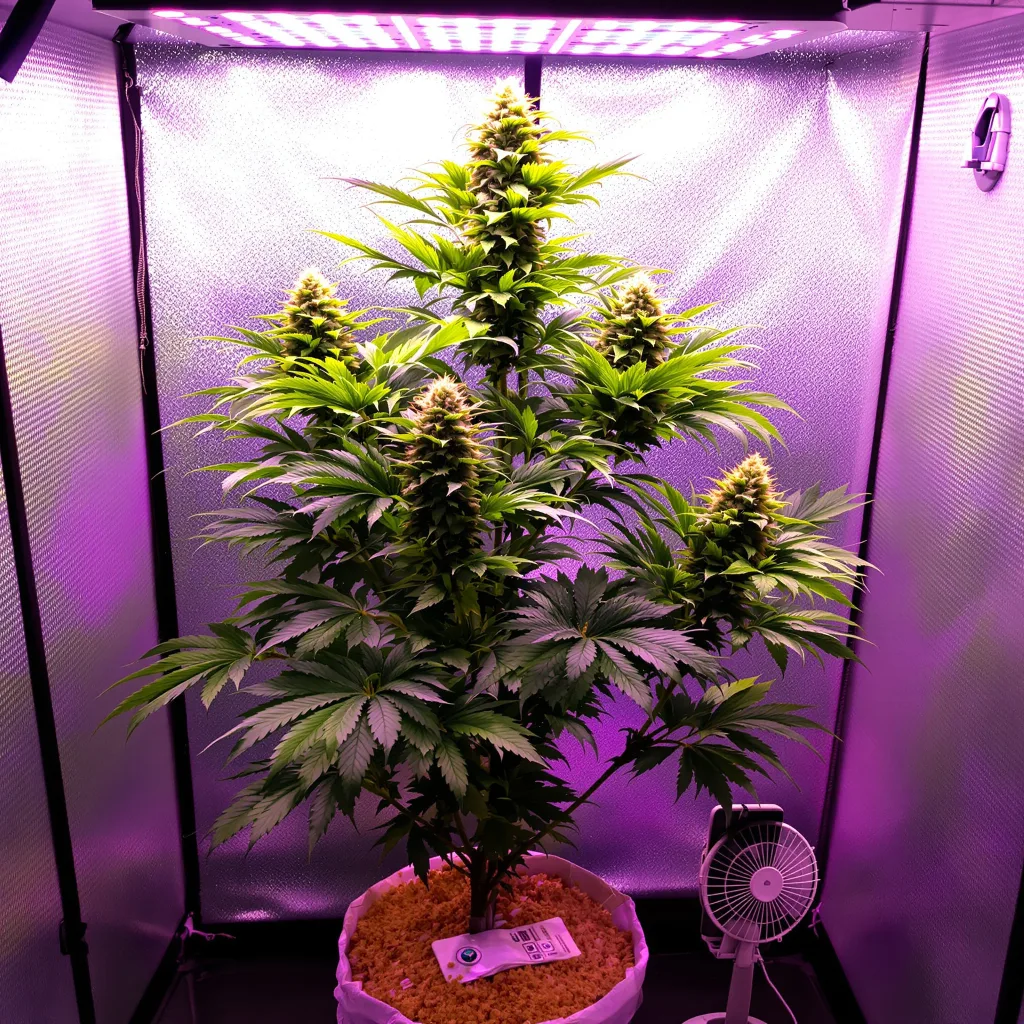 Planta de cannabis Purple Star en fase de floración — 60-100 cm autofloración
