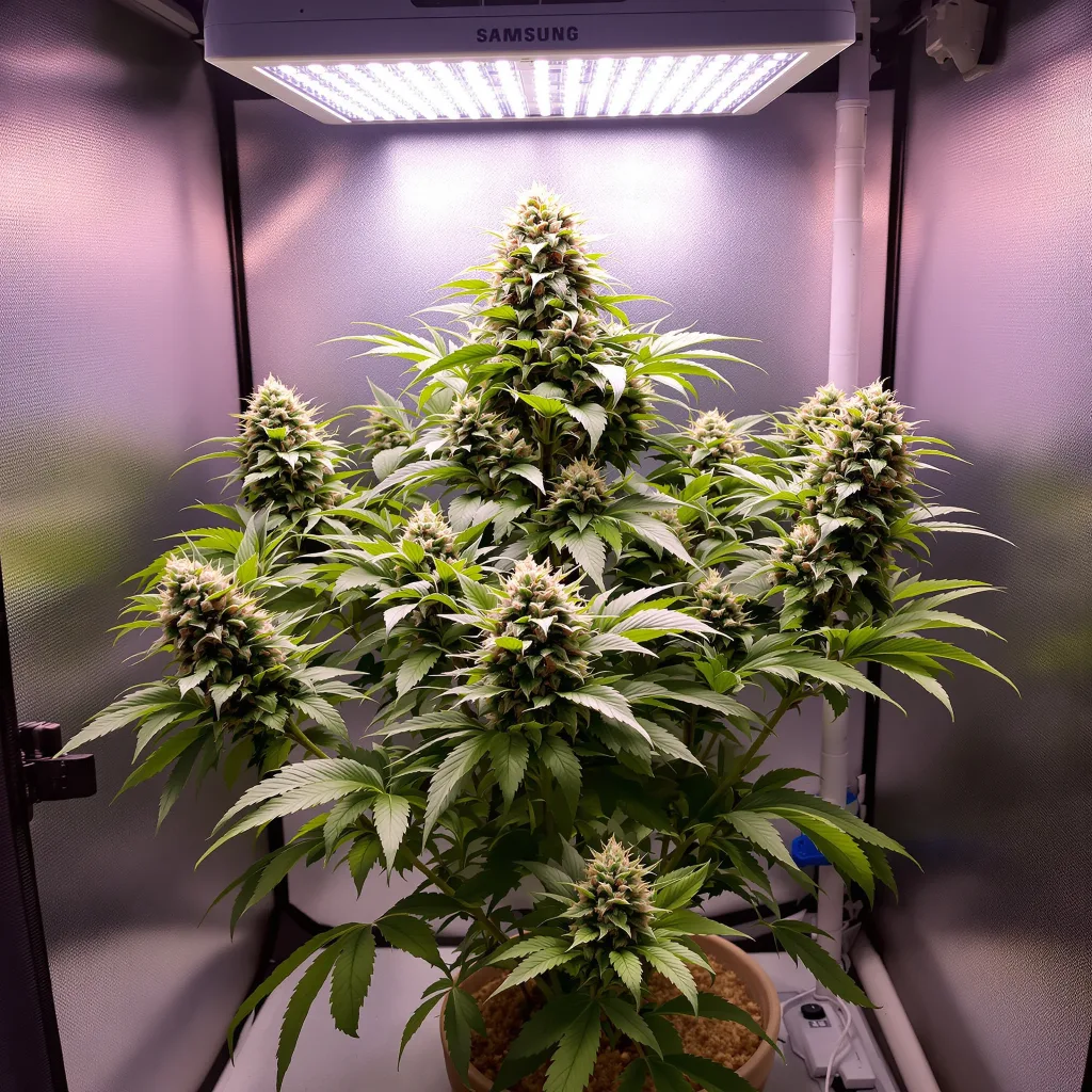 Planta de cannabis Purple Star en fase de floración — 90-130 cm feminizada