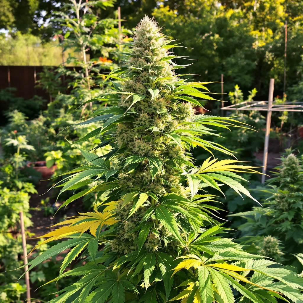 Purple Voodoo 54% indica / 46% sativa — flor con tricomas visibles