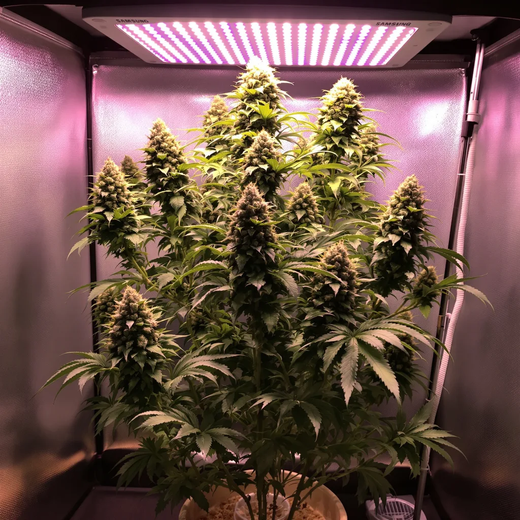 Planta de cannabis Purple Voodoo en fase de floración — 120-180 cm feminizada