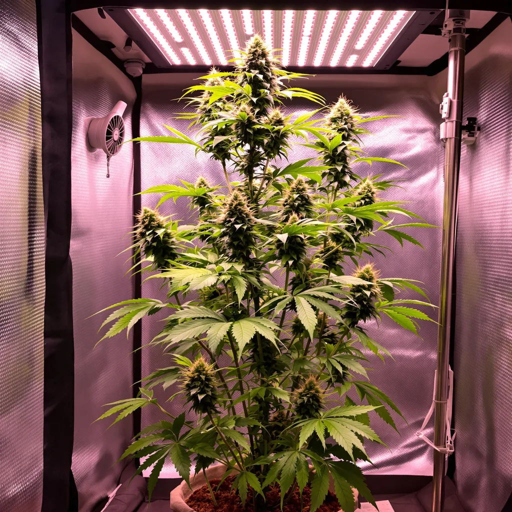 Planta de cannabis Purple Wreck en fase de floración — 150-200 cm feminizada