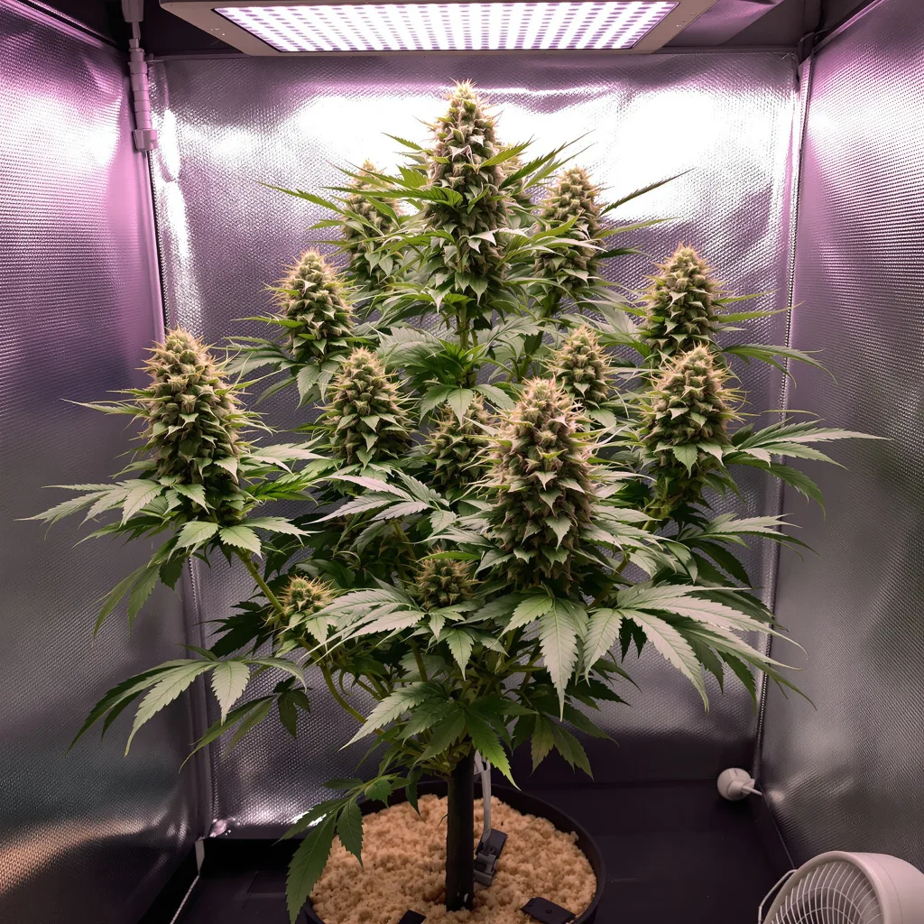 Planta de cannabis Qrazy Train en fase de floración — 120-180 cm feminizada