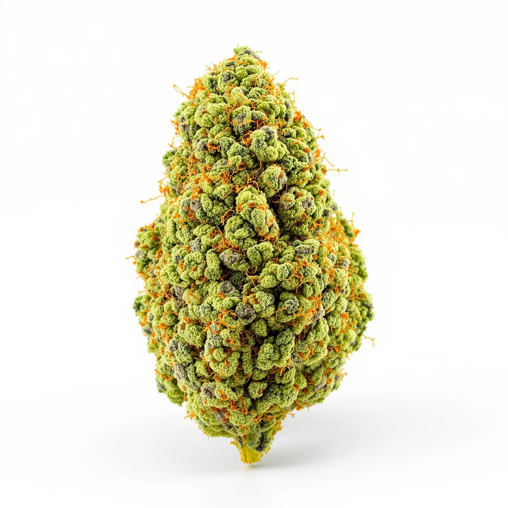 Quantum Kush 25% indica / 75% sativa — flor con tricomas visibles