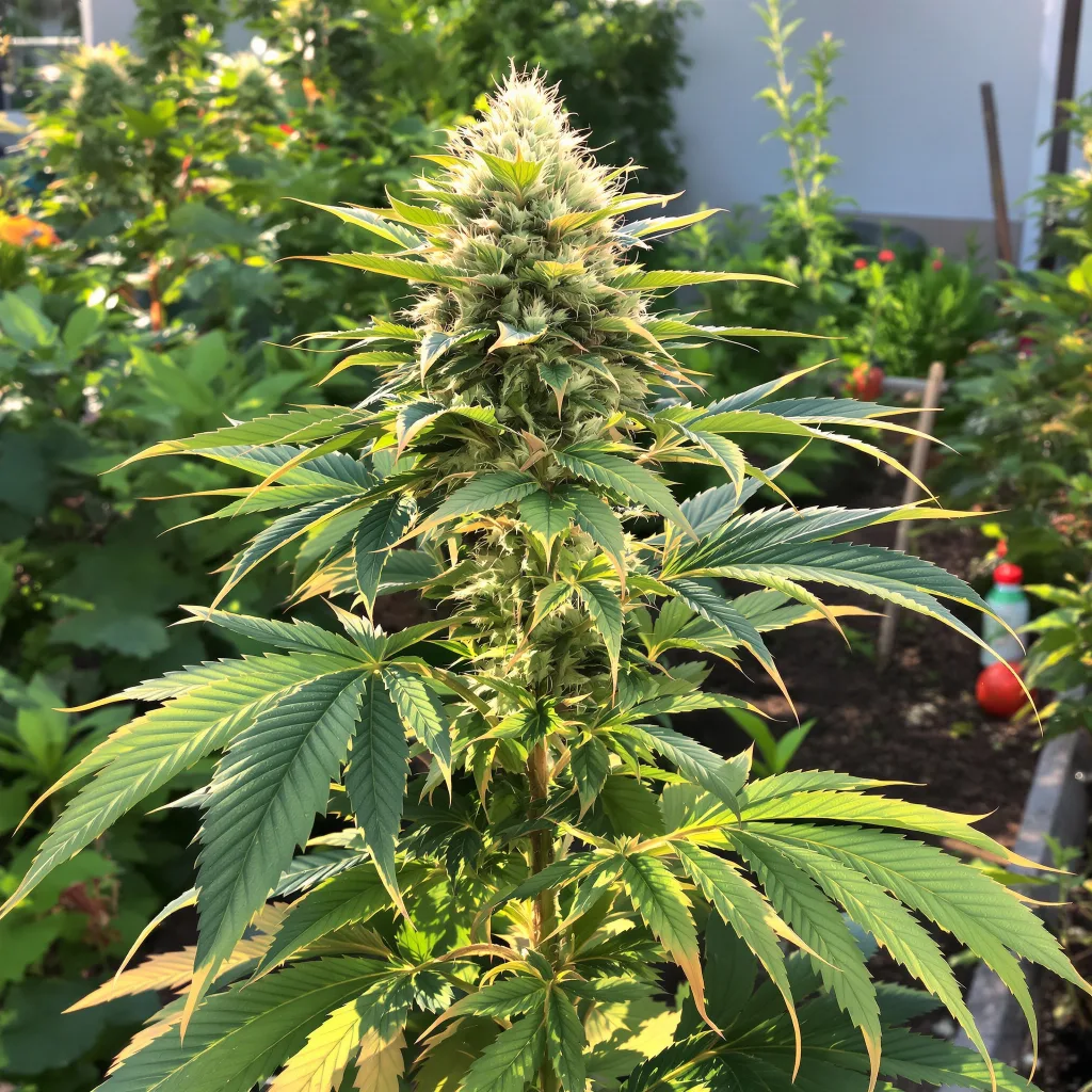 Queso 67% indica / 33% sativa — flor con tricomas visibles