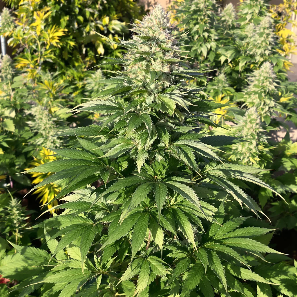 Queso 67% indica / 33% sativa — flor con tricomas visibles