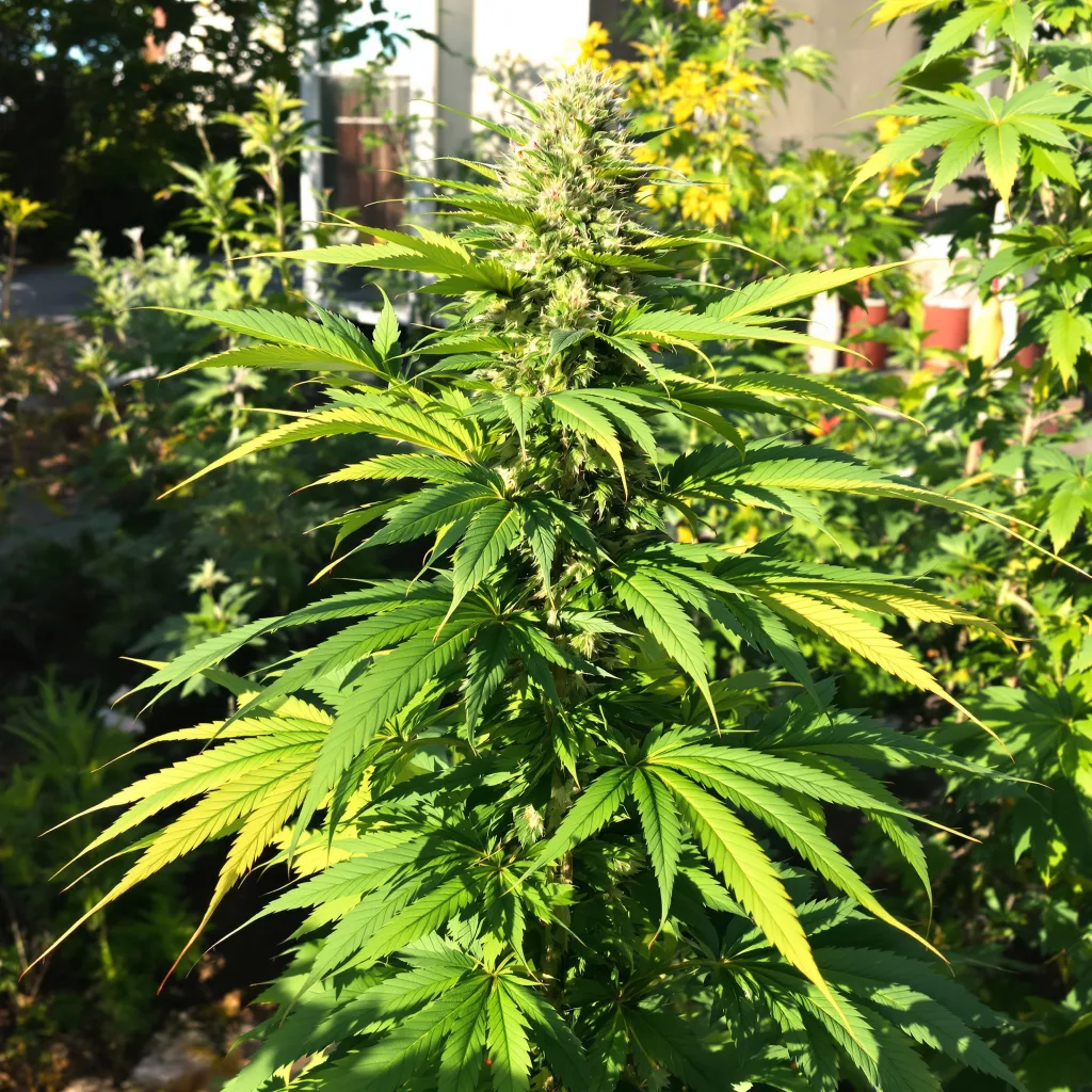Quin-N-Tonic 77% indica / 23% sativa — flor con tricomas visibles