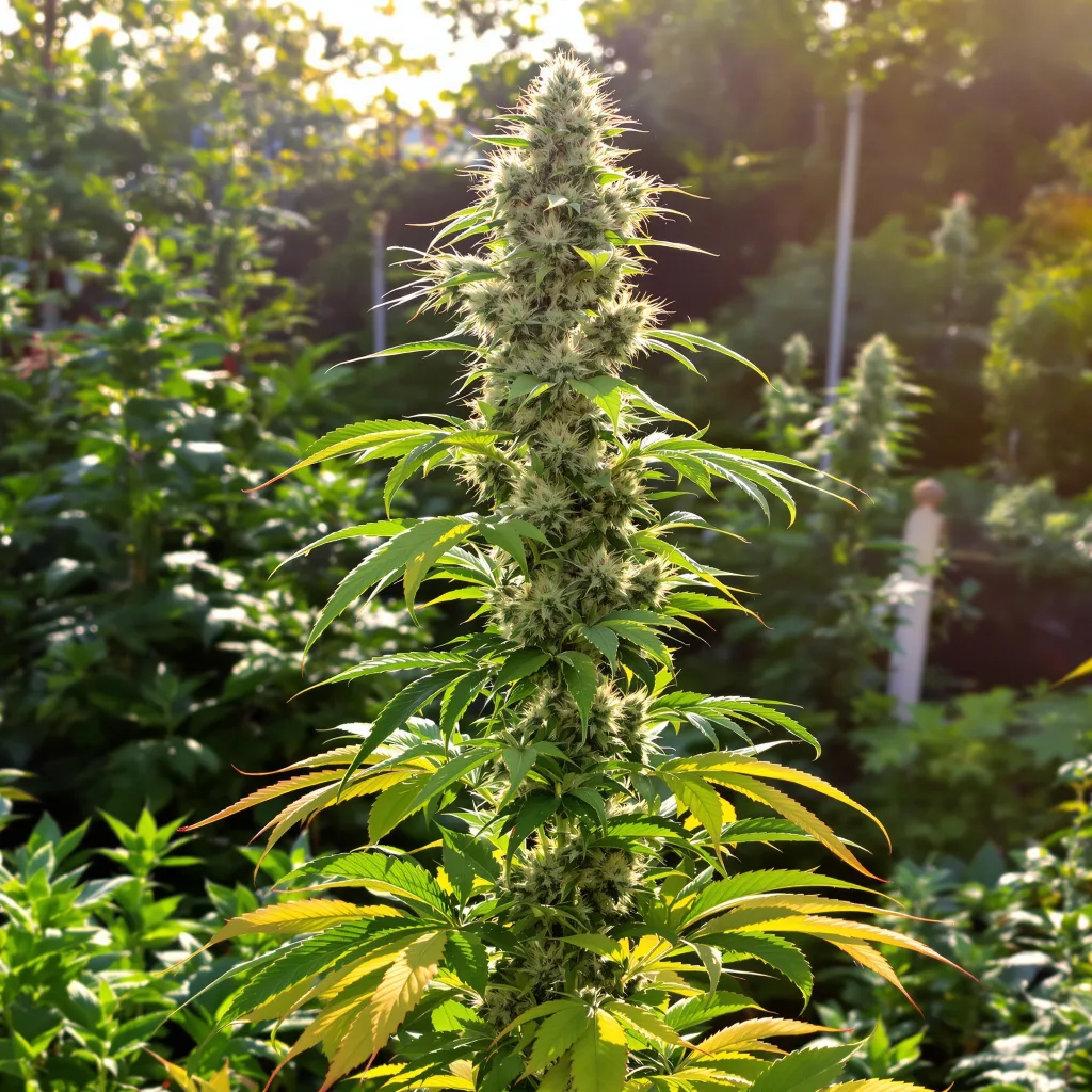 Race Fuel OG 51% indica / 49% sativa — flor con tricomas visibles