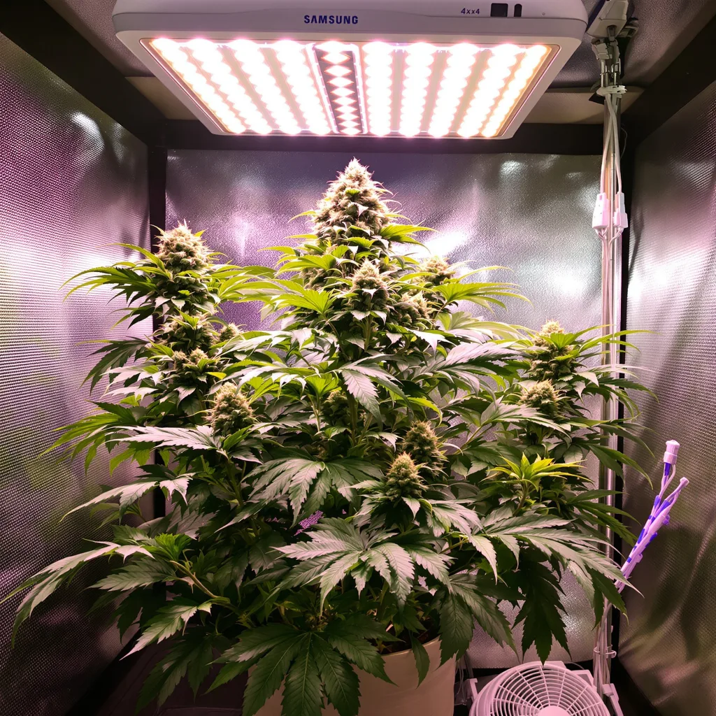 Planta de cannabis Raisinberry en fase de floración — 60-100 cm autofloración