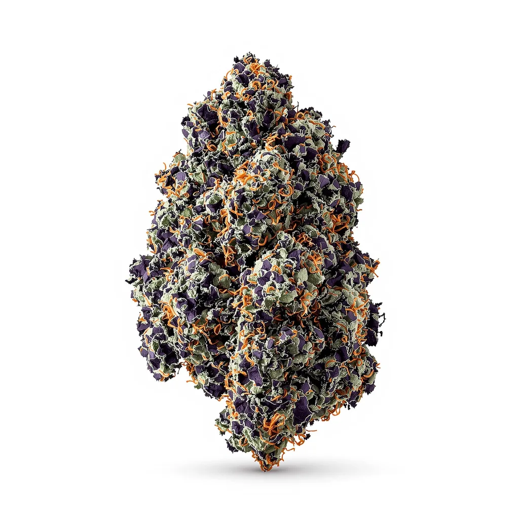 Rare Darkness 80% indica / 20% sativa — flor con tricomas visibles