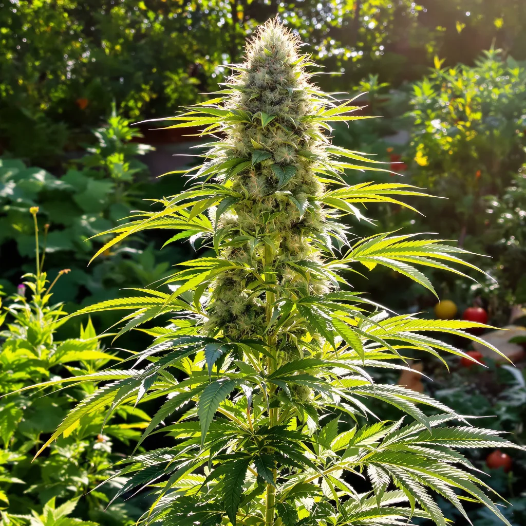 Raspberry Cough 25% indica / 65% sativa — flor con tricomas visibles