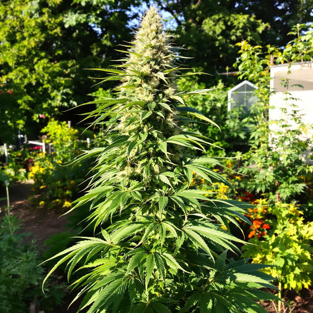 Raspberry Cough Kush 21% indica / 79% sativa — flor con tricomas visibles
