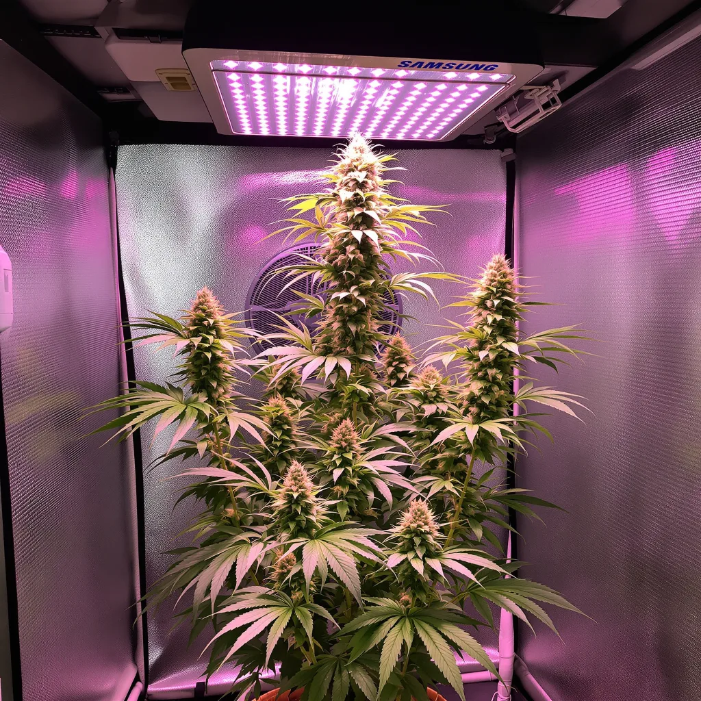 Planta de cannabis Raspberry Cough Kush en fase de floración — 150-200 cm feminizada