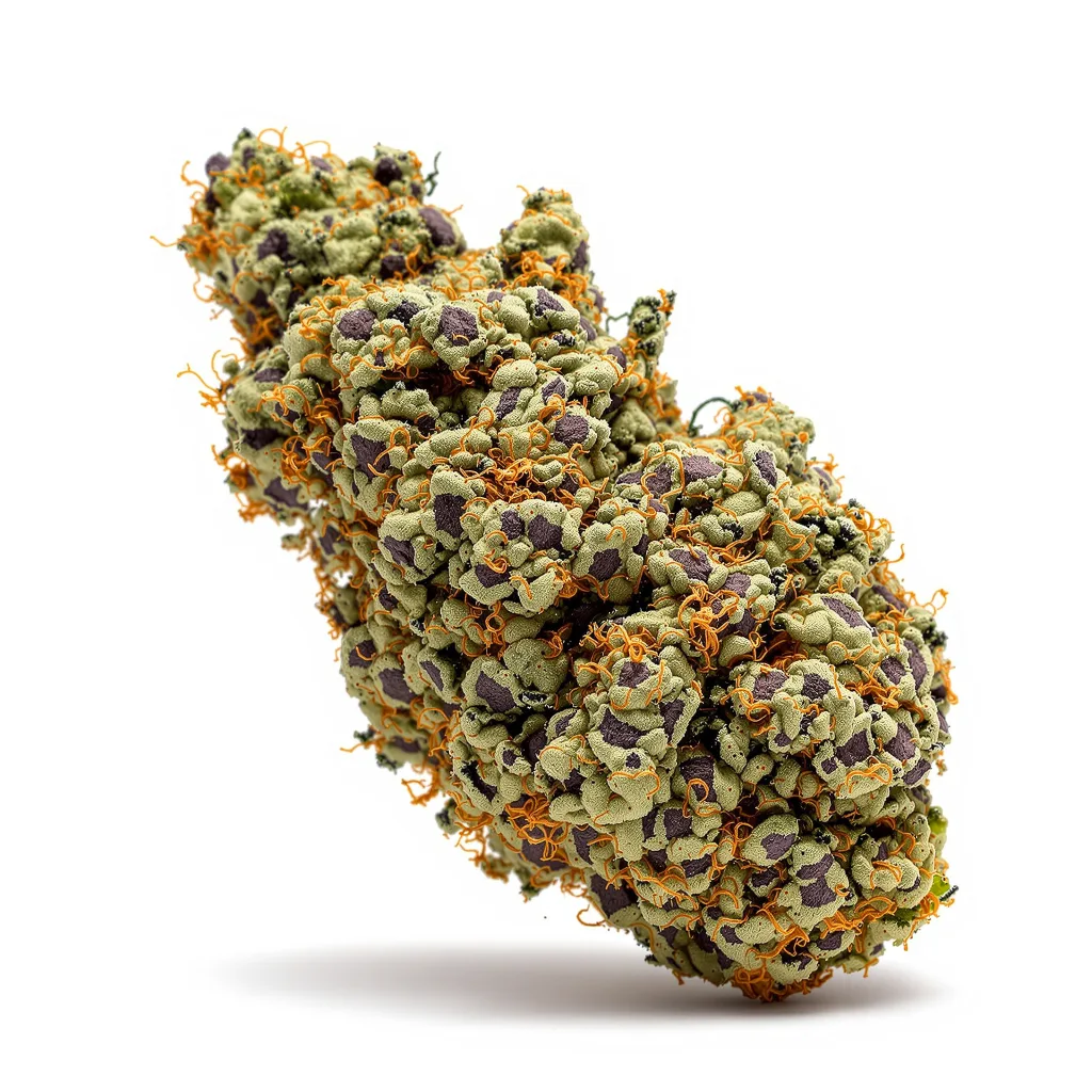 Reclining Buddha 75% indica / 25% sativa — flor con tricomas visibles