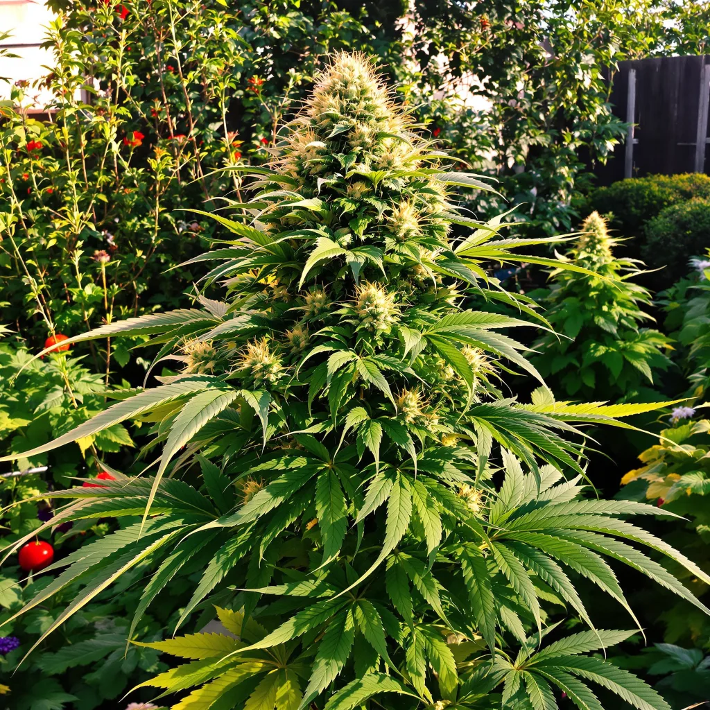 Red Bruce 84% indica / 16% sativa — flor con tricomas visibles