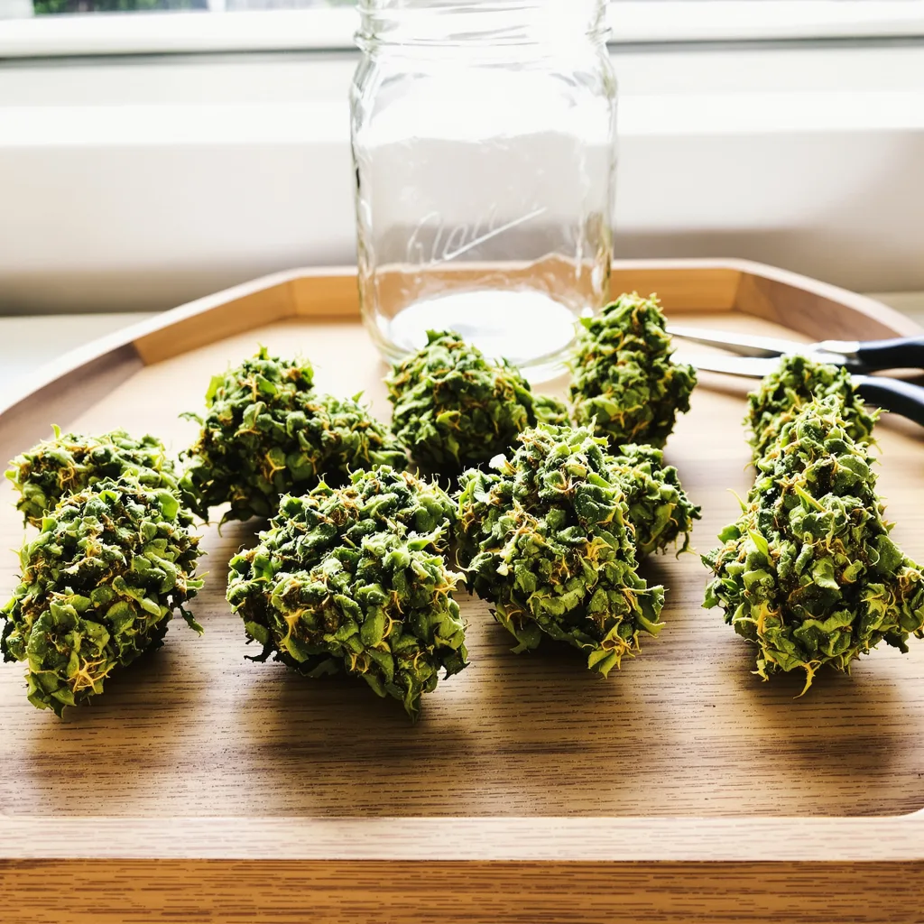 Red Congolese 10% indica / 90% sativa — flor con tricomas visibles