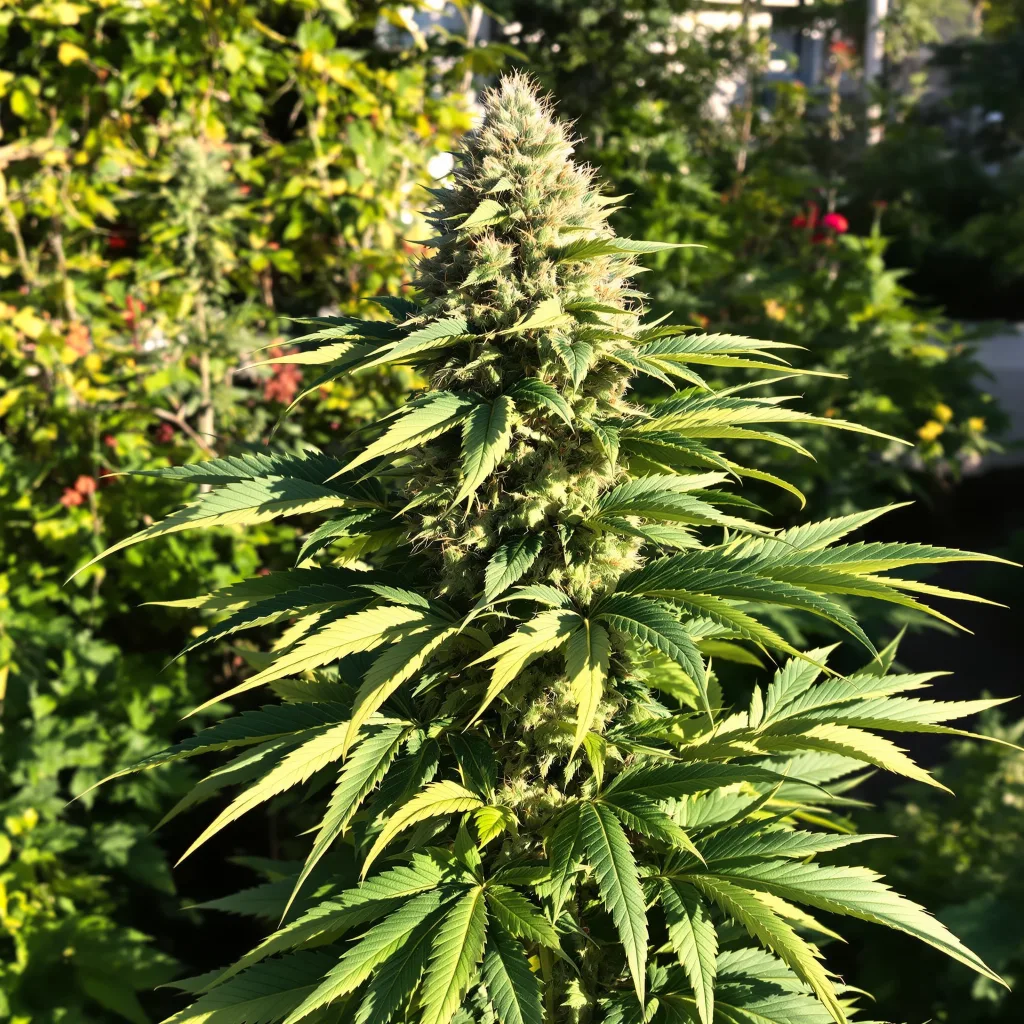 Red Dwarf 74% indica / 26% sativa — flor con tricomas visibles