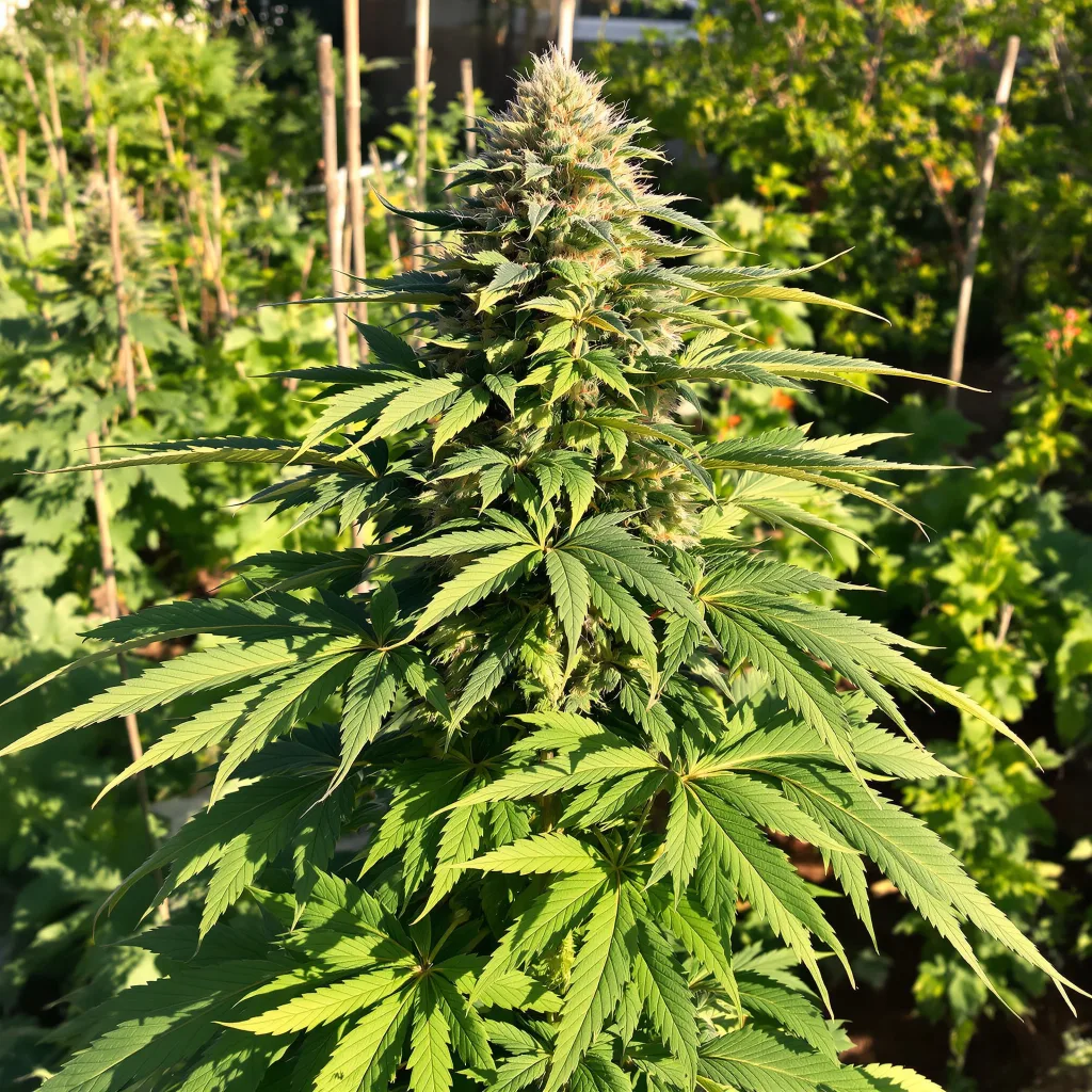 Red Eye OG 83% indica / 17% sativa — flor con tricomas visibles
