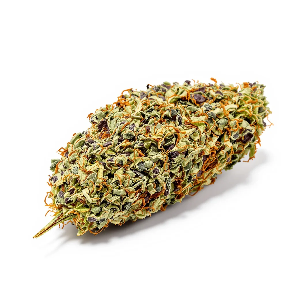 Red Eye OG 83% indica / 17% sativa — flor con tricomas visibles