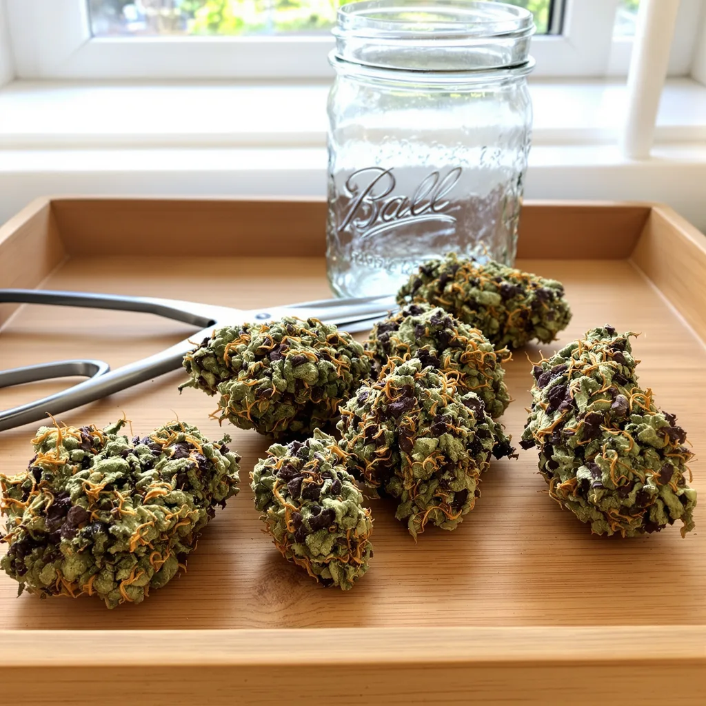 Remedy 68% indica / 32% sativa — flor con tricomas visibles