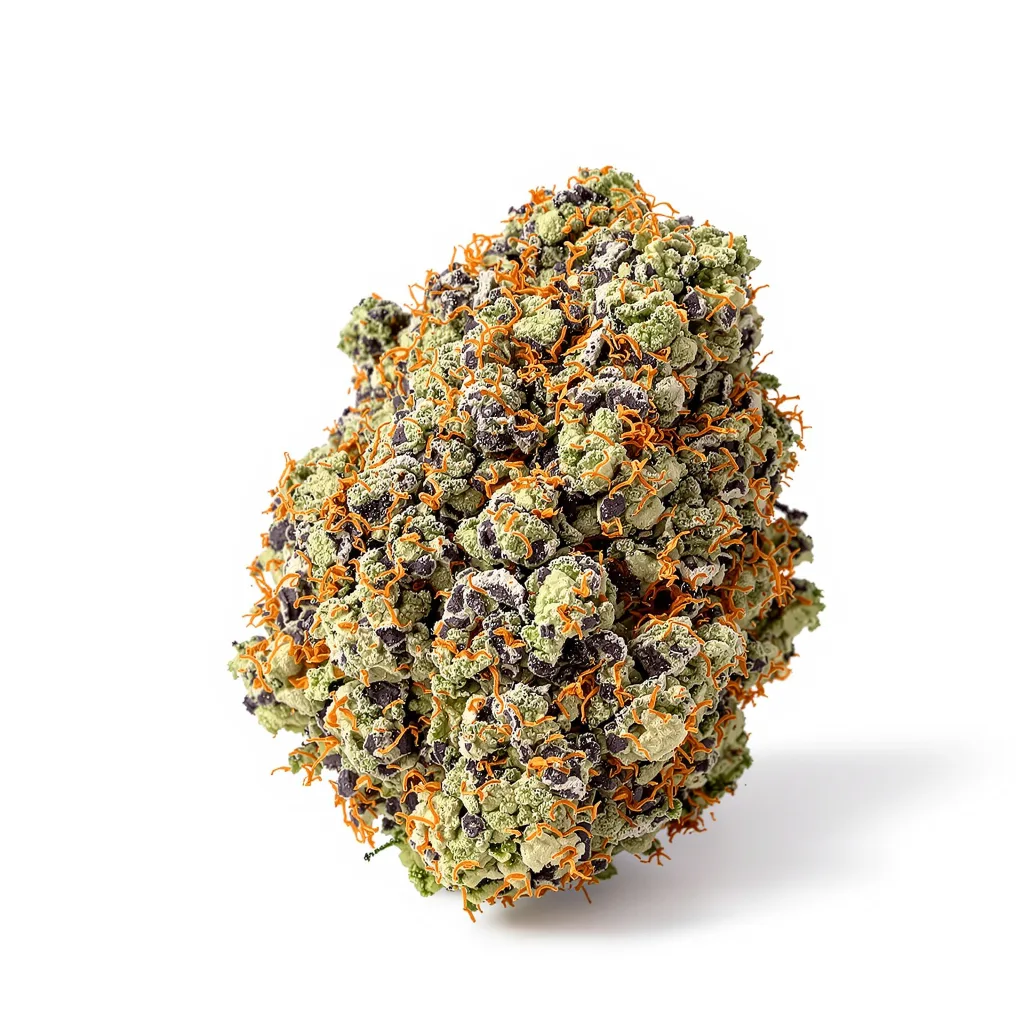 Remedy 68% indica / 32% sativa — flor con tricomas visibles