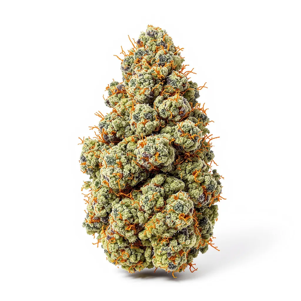 Rene Mist 41% indica / 59% sativa — flor con tricomas visibles