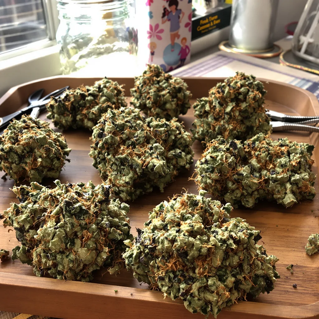 Reserve L.A.K. Federal 77% indica / 23% sativa — flor con tricomas visibles