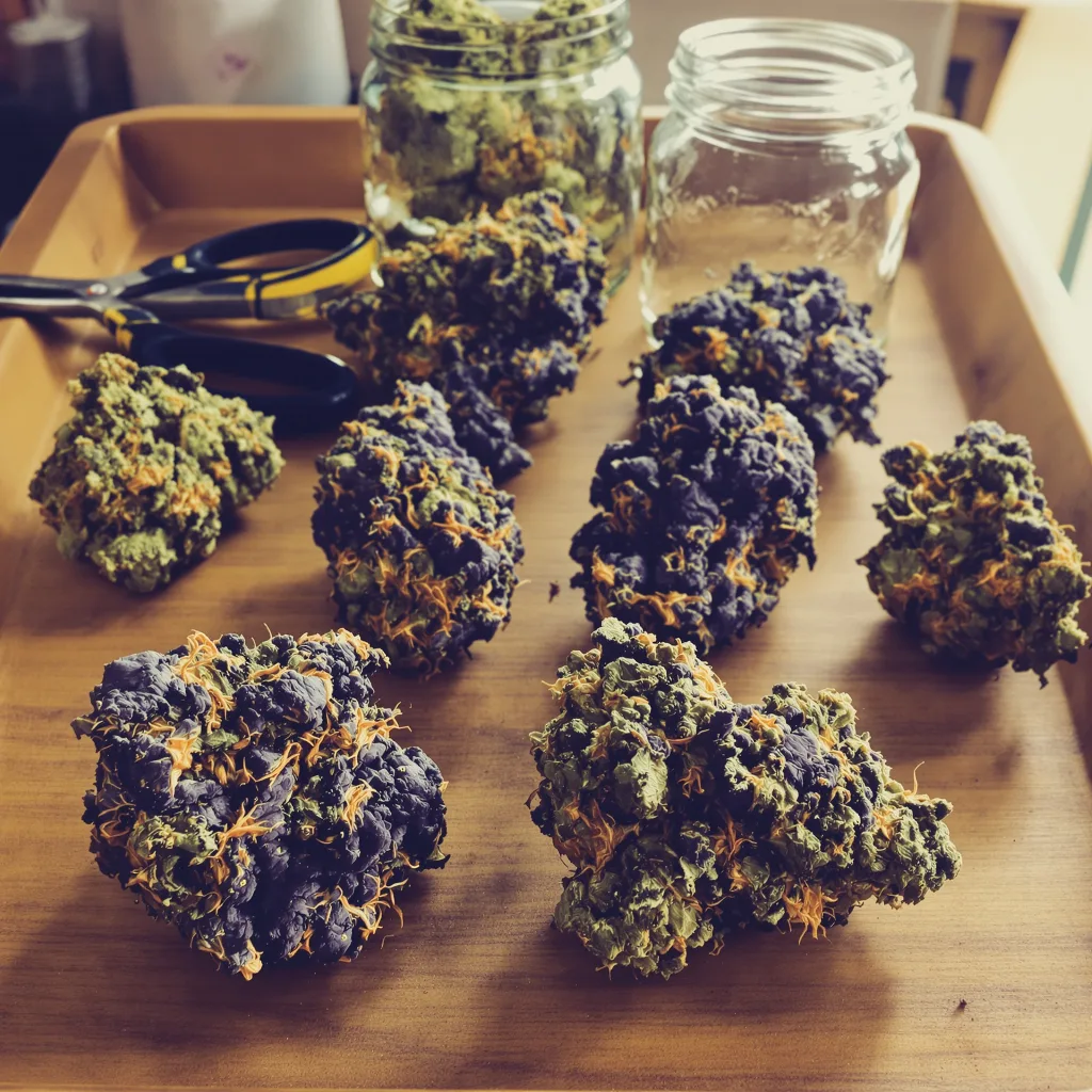 Rockbud 77% indica / 23% sativa — flor con tricomas visibles