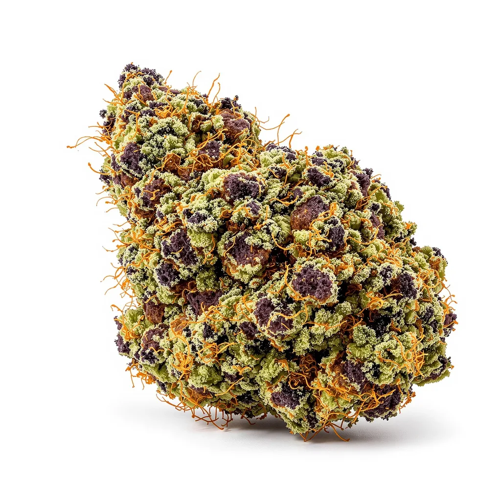 Rockbud 77% indica / 23% sativa — flor con tricomas visibles
