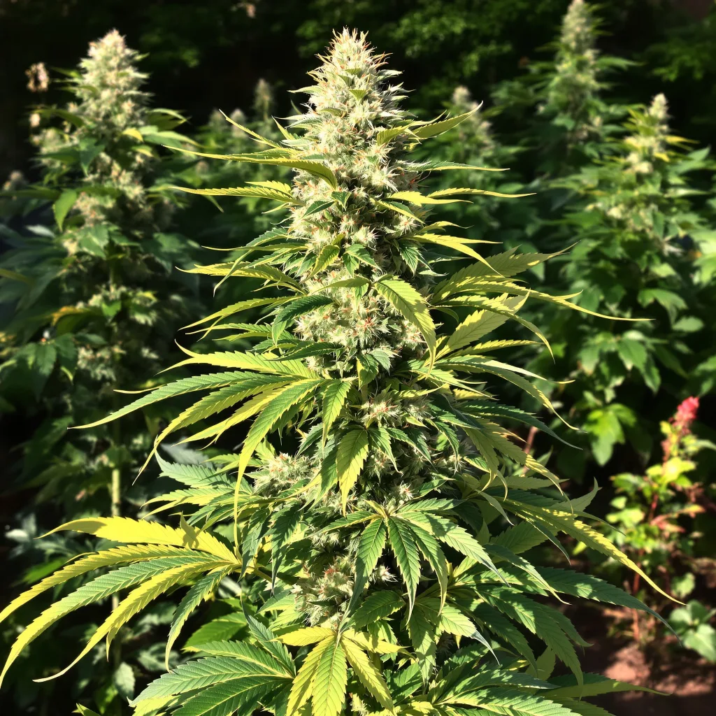 Rocklock 48% indica / 52% sativa — flor con tricomas visibles