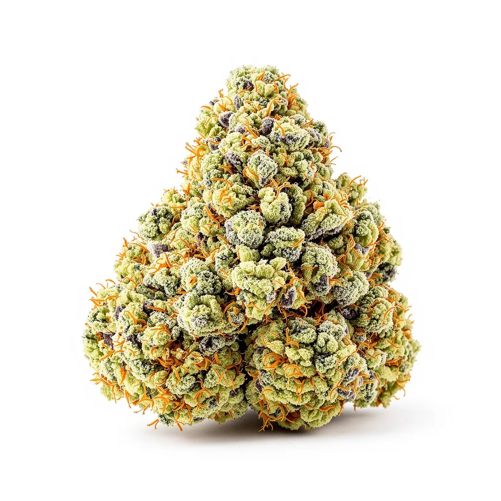 Rocklock 48% indica / 52% sativa — flor con tricomas visibles