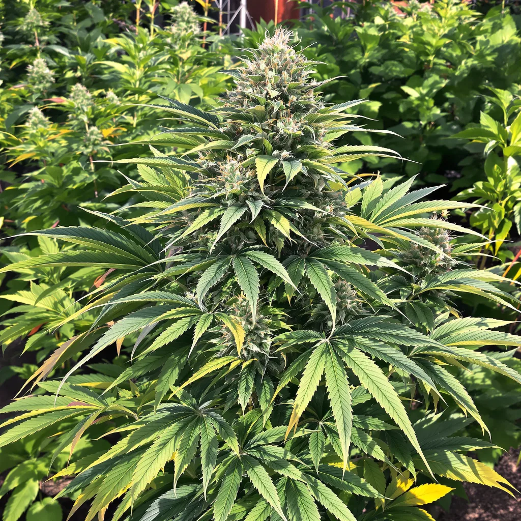 Royal Cheese 70% indica / 30% sativa — flor con tricomas visibles