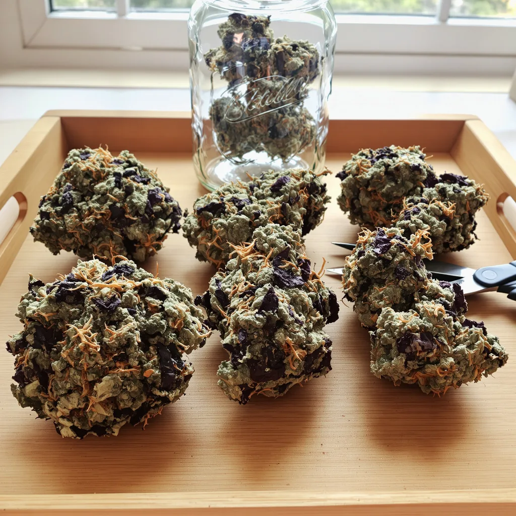 Royal Cheese 70% indica / 30% sativa — flor con tricomas visibles
