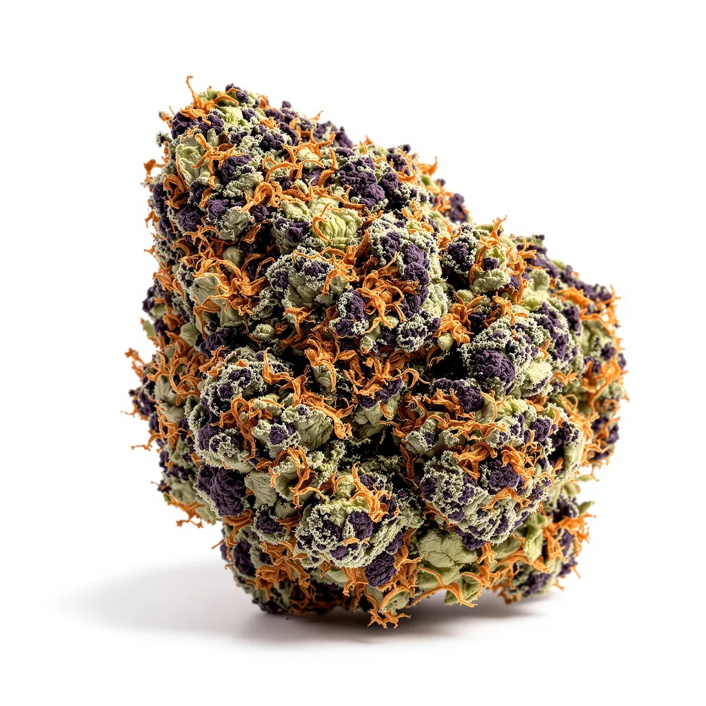 Royal Cheese 70% indica / 30% sativa — flor con tricomas visibles