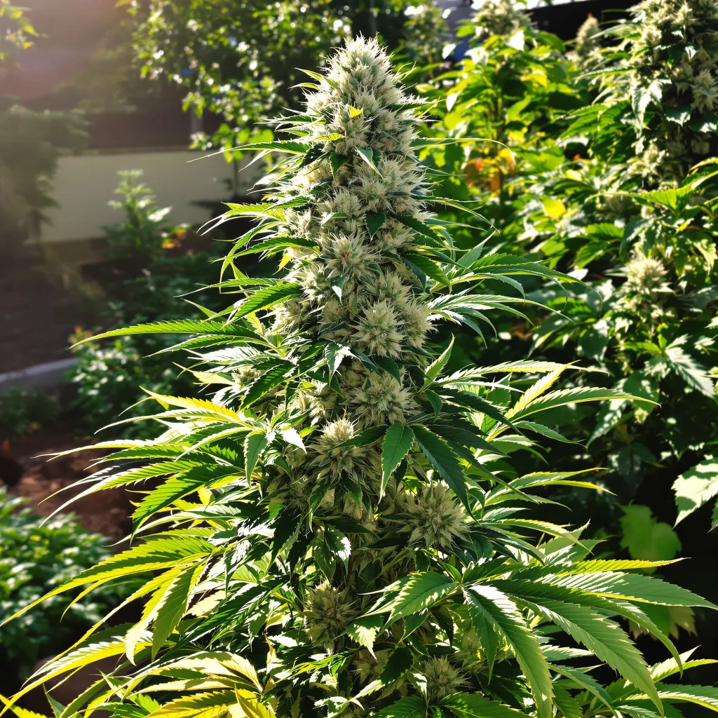 Royal Gorilla 51% indica / 49% sativa — flor con tricomas visibles