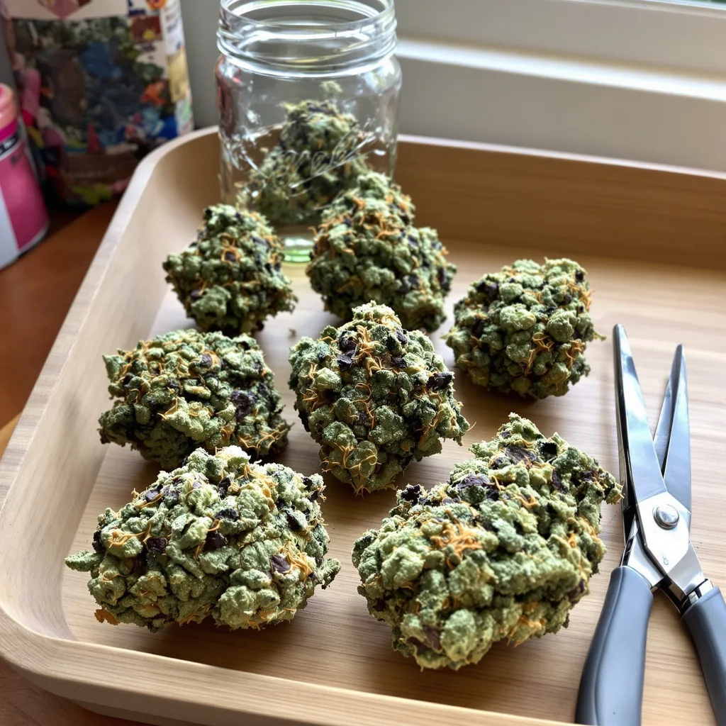 Royal Gorilla 51% indica / 49% sativa — flor con tricomas visibles