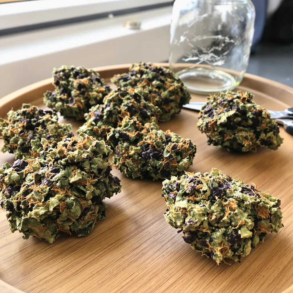 Royal Kush 70% indica / 20% sativa — flor con tricomas visibles